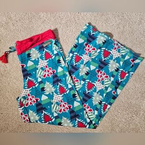 Matilda Jane Adult Christmas Pajama Bottoms - Red and Blue - Size Medium